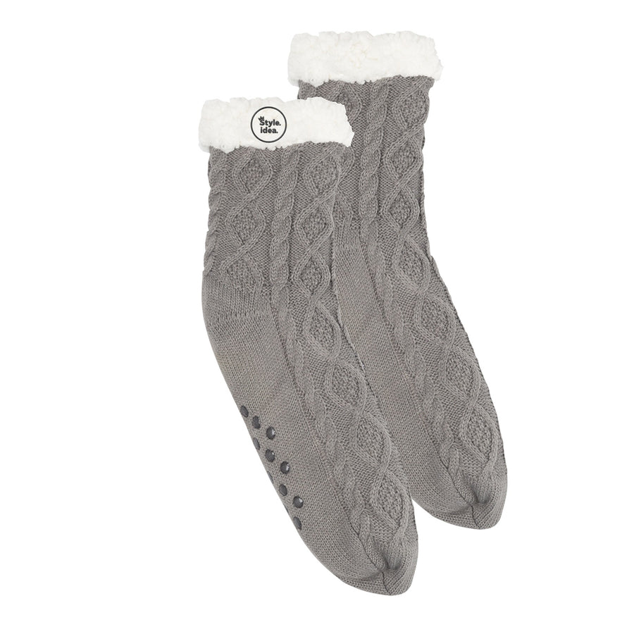 Cozy Cable Knit Slipper Socks (Q676122)