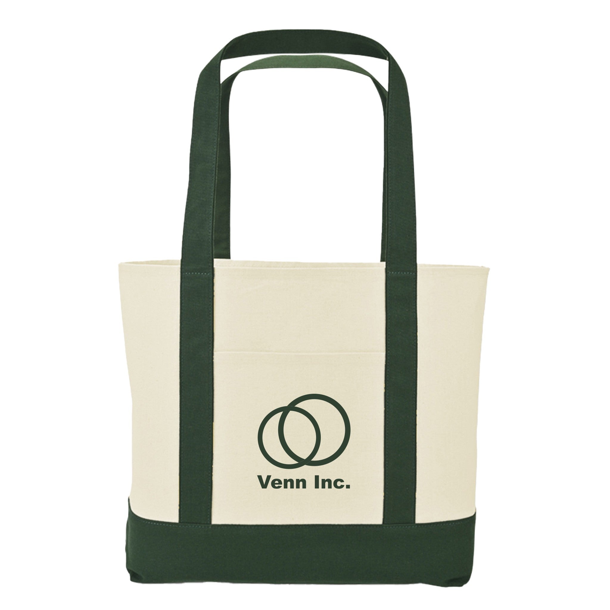Large Canvas Tote - Green  Imprinted with Logo (Q676532)