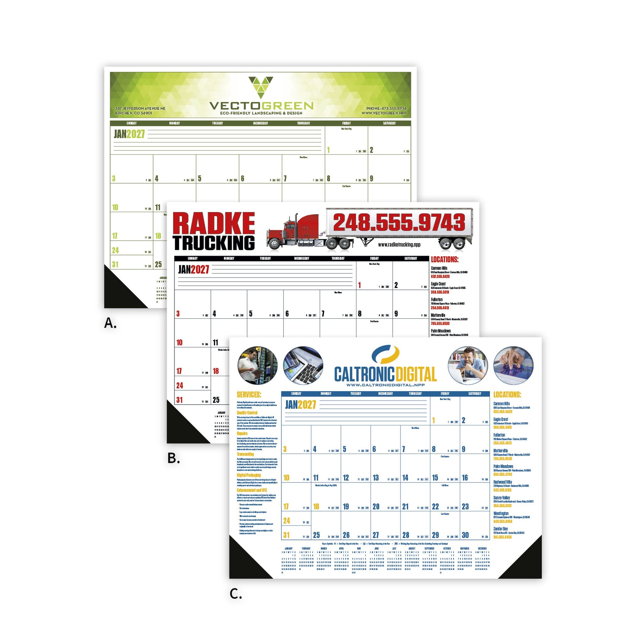 Multi-Color Desk Calendars Pad  Imprinted with Logo (Q676622)