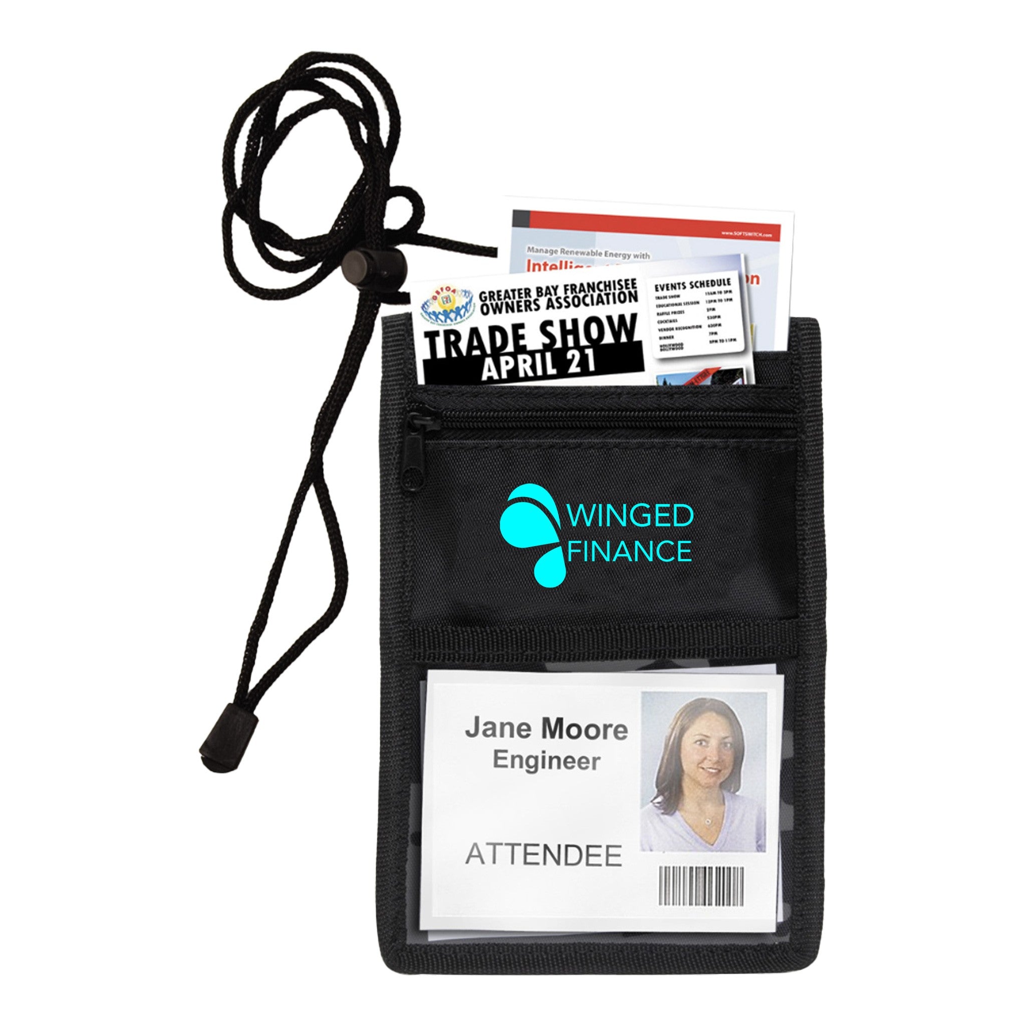 8 Function Tradeshow Neck Wallets  Imprinted with Logo (Q679611)