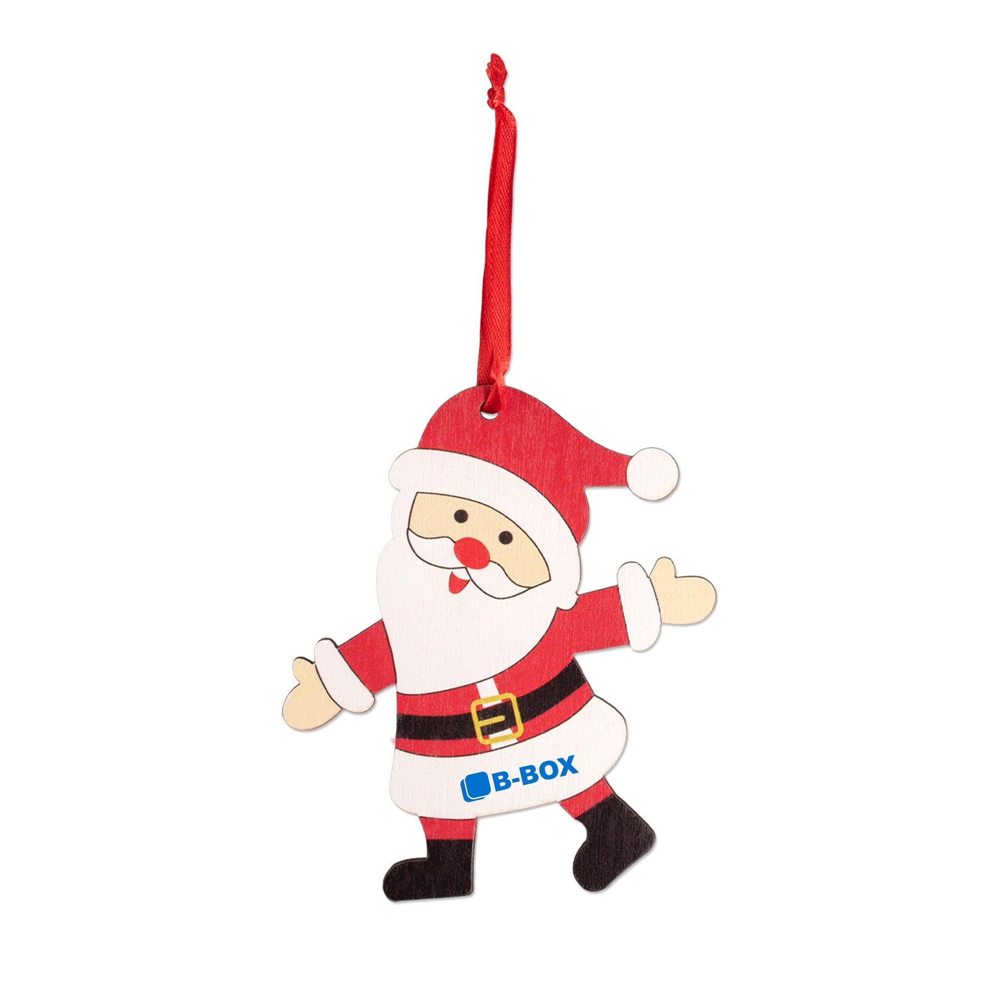 Wooden Santa Ornament  Imprinted with Logo (Q681332)