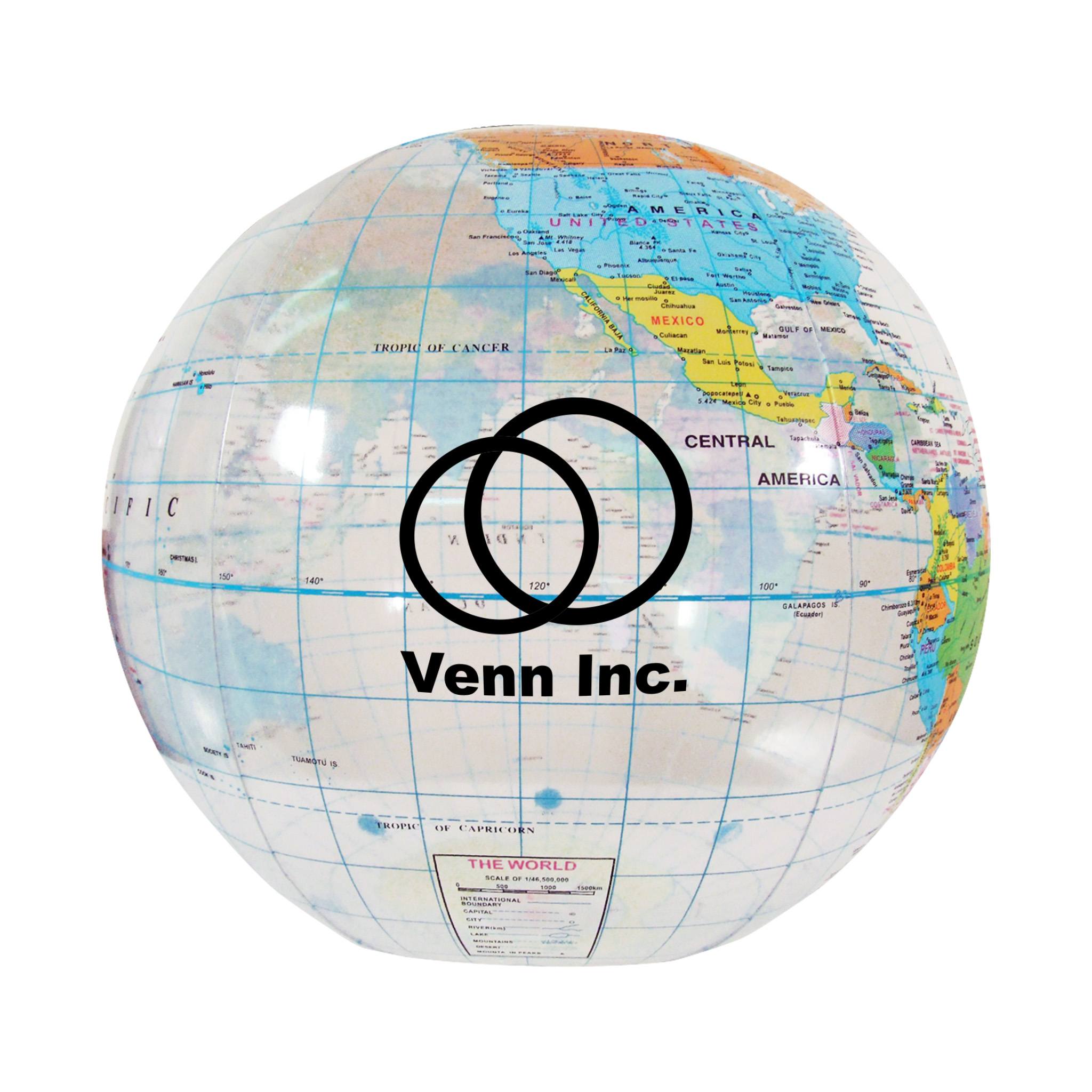 12 Inch Globe Beach Ball - Clear (Q681432)