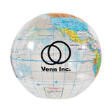 12 Inch Globe Beach Ball - Clear  Imprinted with Logo (Q681432)