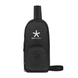 Repeat Recycled Poly Sling - Black  Imprinted with Logo (Q682022)