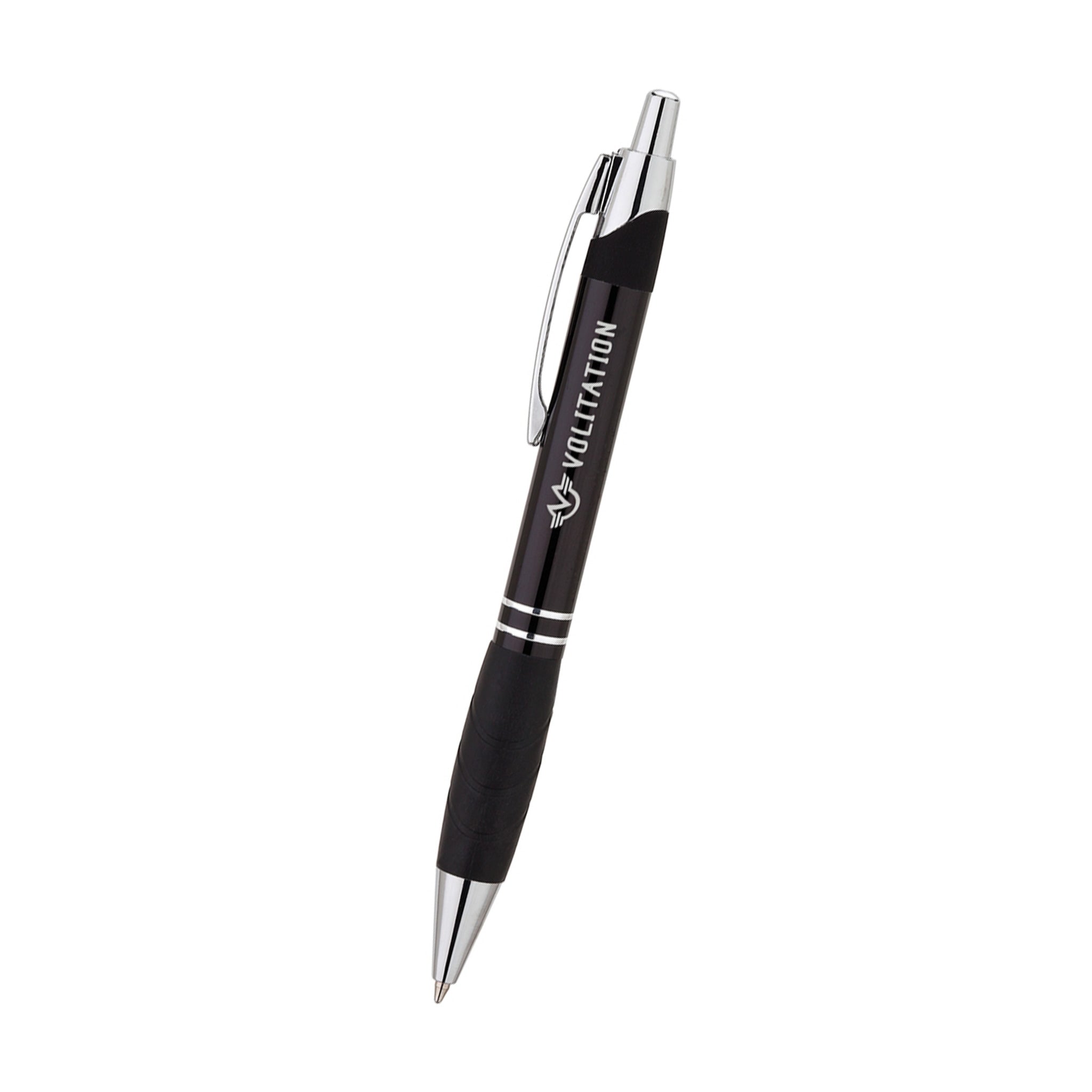 Aluminum Ballpoint with Rubber Grip  Imprinted with Logo (Q682311)