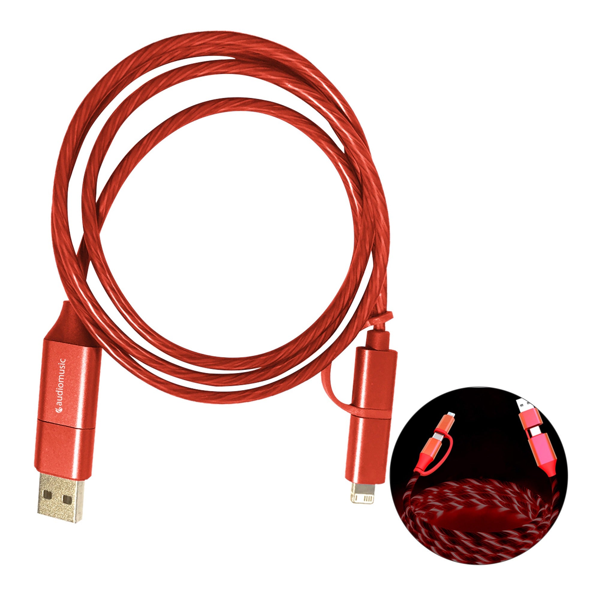 3 Ft. Glow With The Flow Charging Cable  Imprinted with Logo (Q684522)