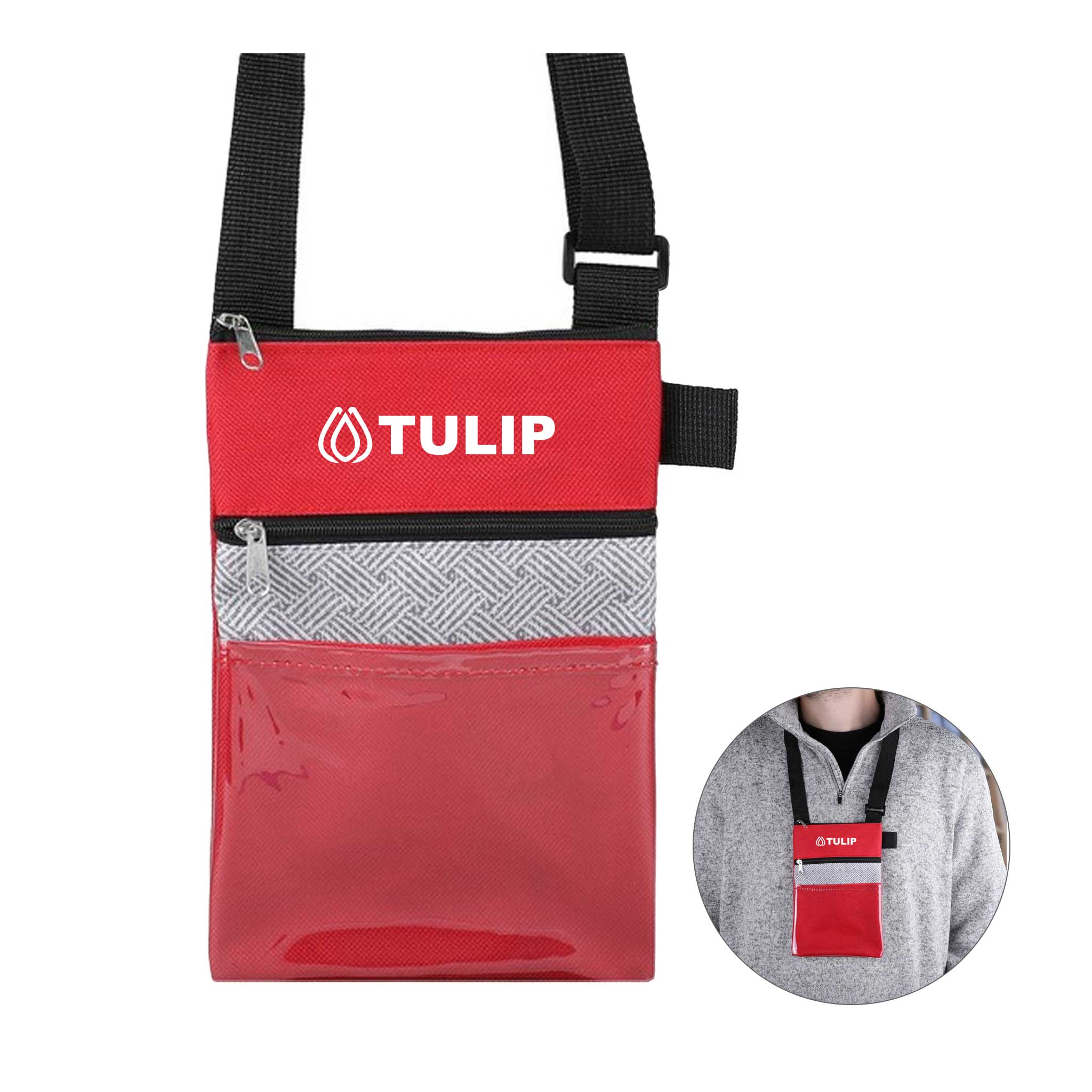 RPET Tradeshow Badgeholder - Neck Wallet  Imprinted with Logo (Q684532)