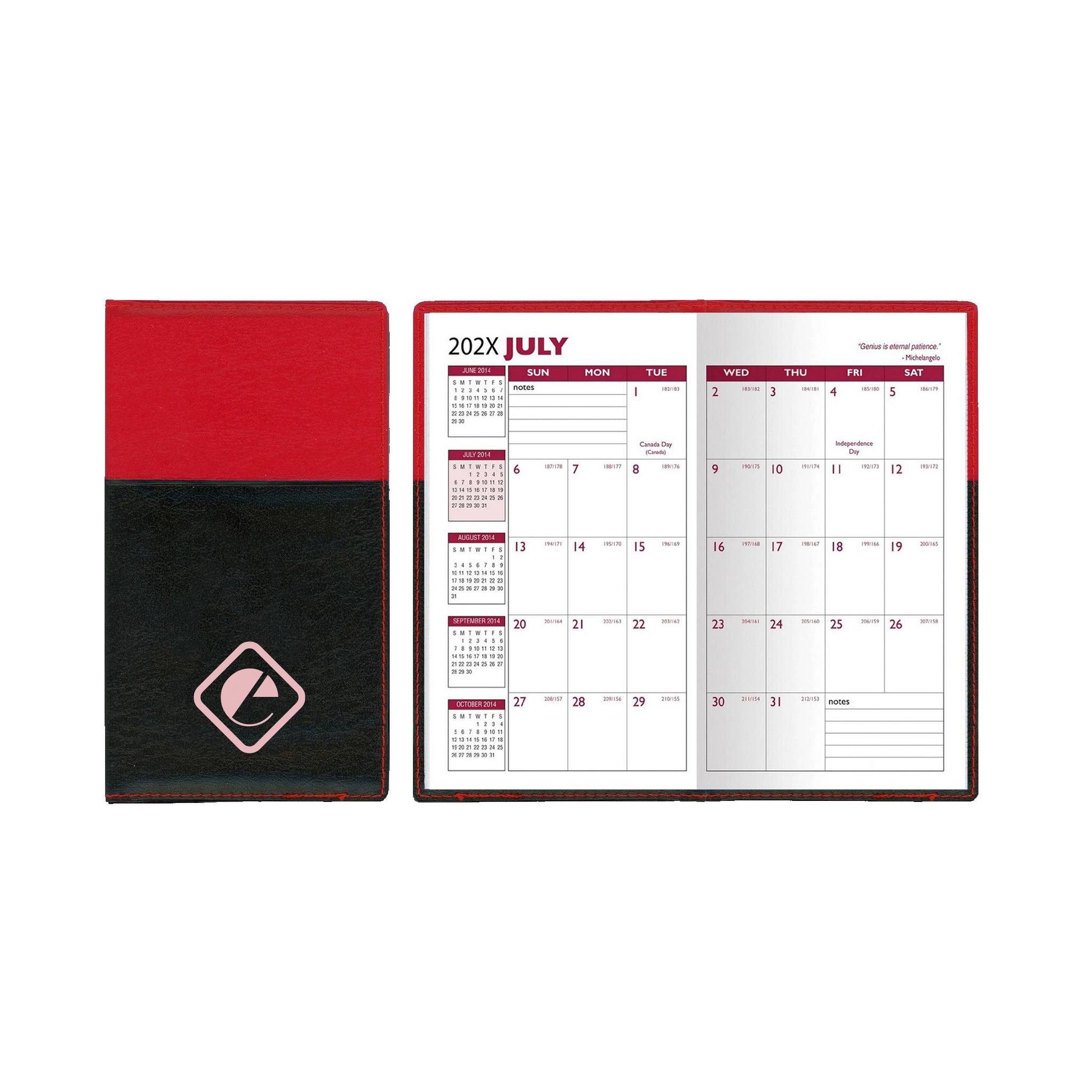 2 Tone Vinyl France Series Academic Planner  Imprinted with Logo (Q688222)