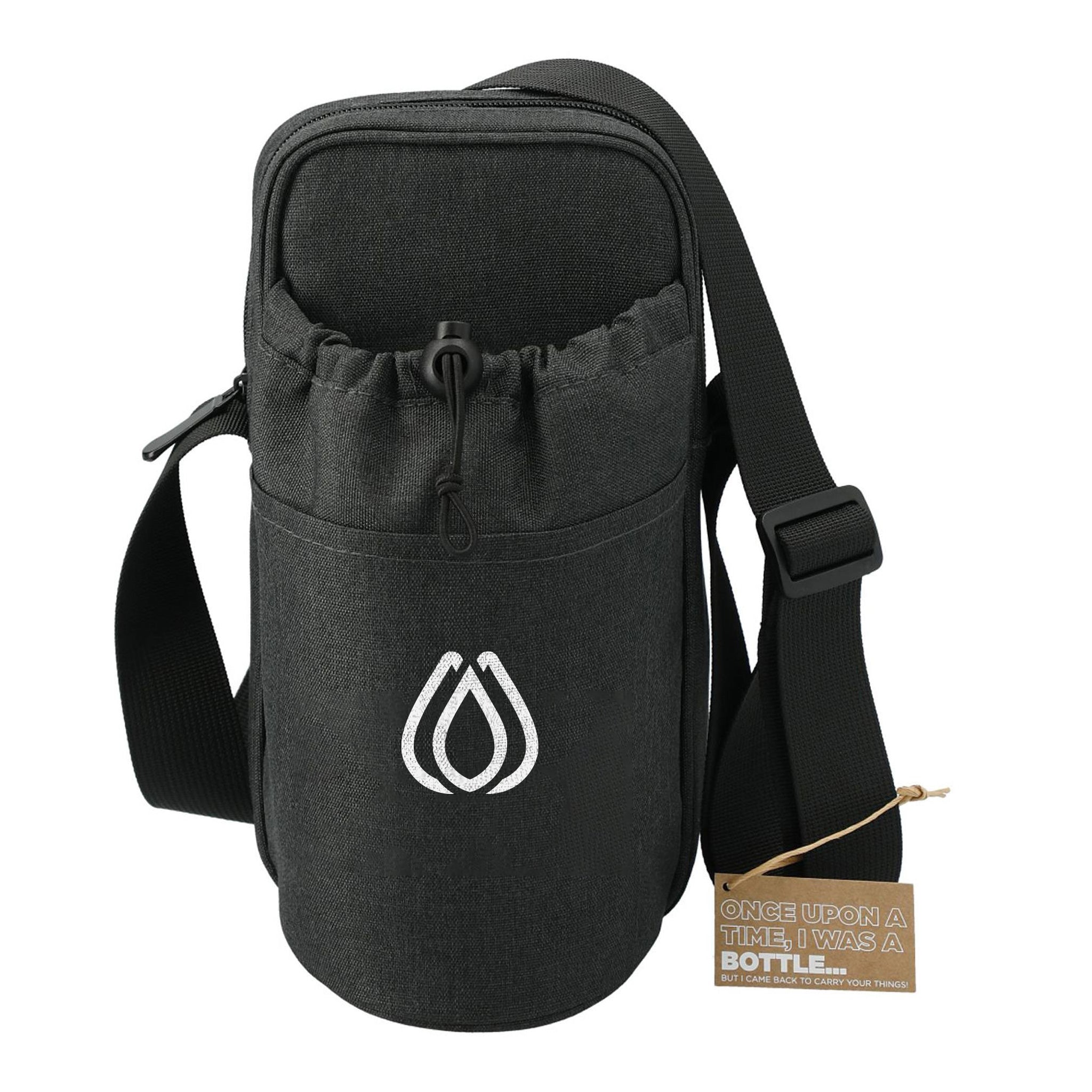 Traver RPET Adjustable Bottle Sling Cooler W/ Pouch  Imprinted with Logo (Q691422)