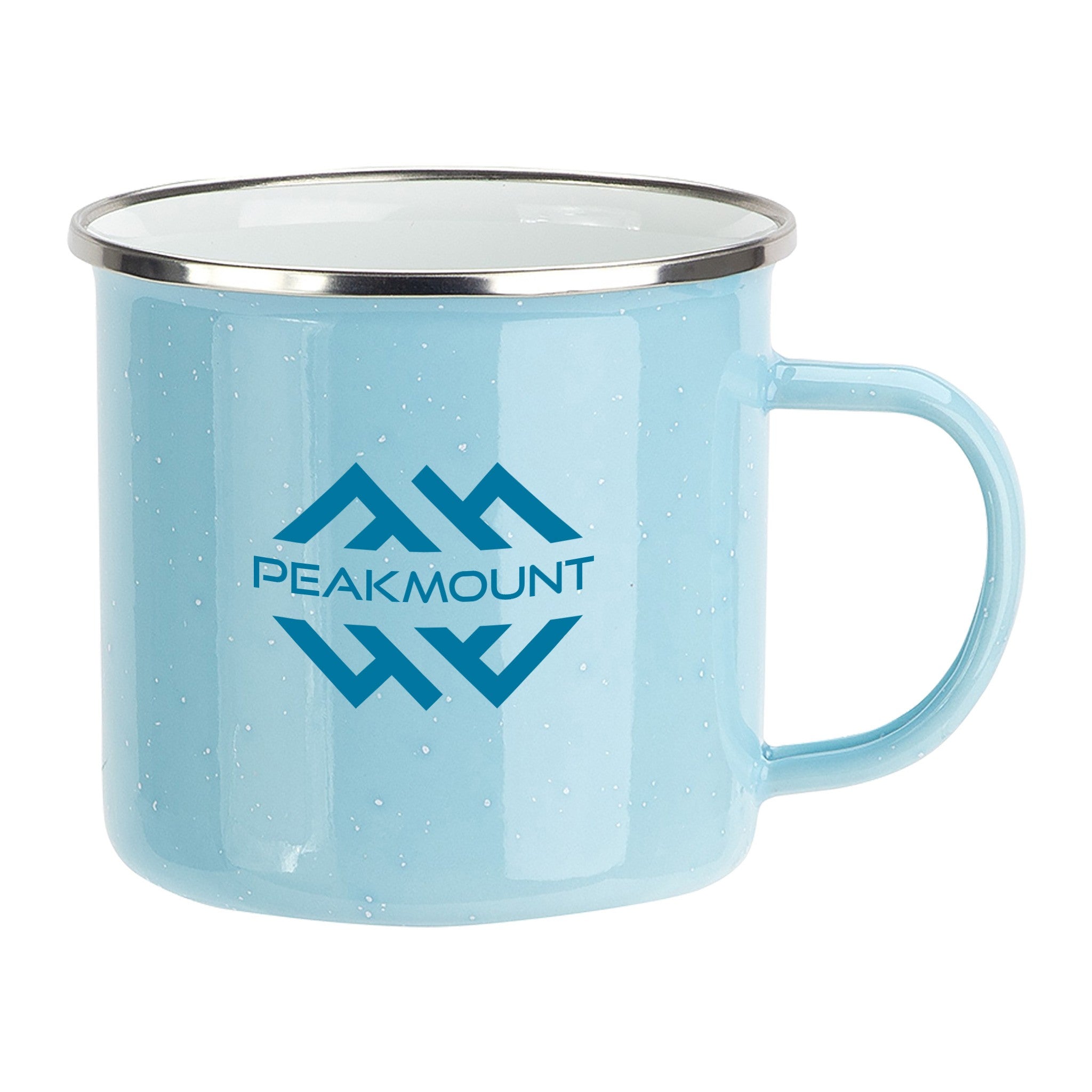 16 Oz. Enamel-Lined Iron Coffee Mugs  Imprinted with Logo (Q692911)
