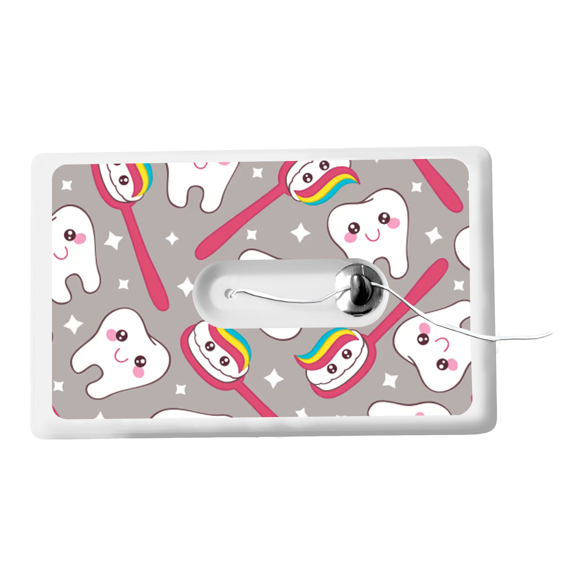 Credit Card Size Dental Floss Dispenser With Mirror And Pouch  Imprinted with Logo (Q693611)