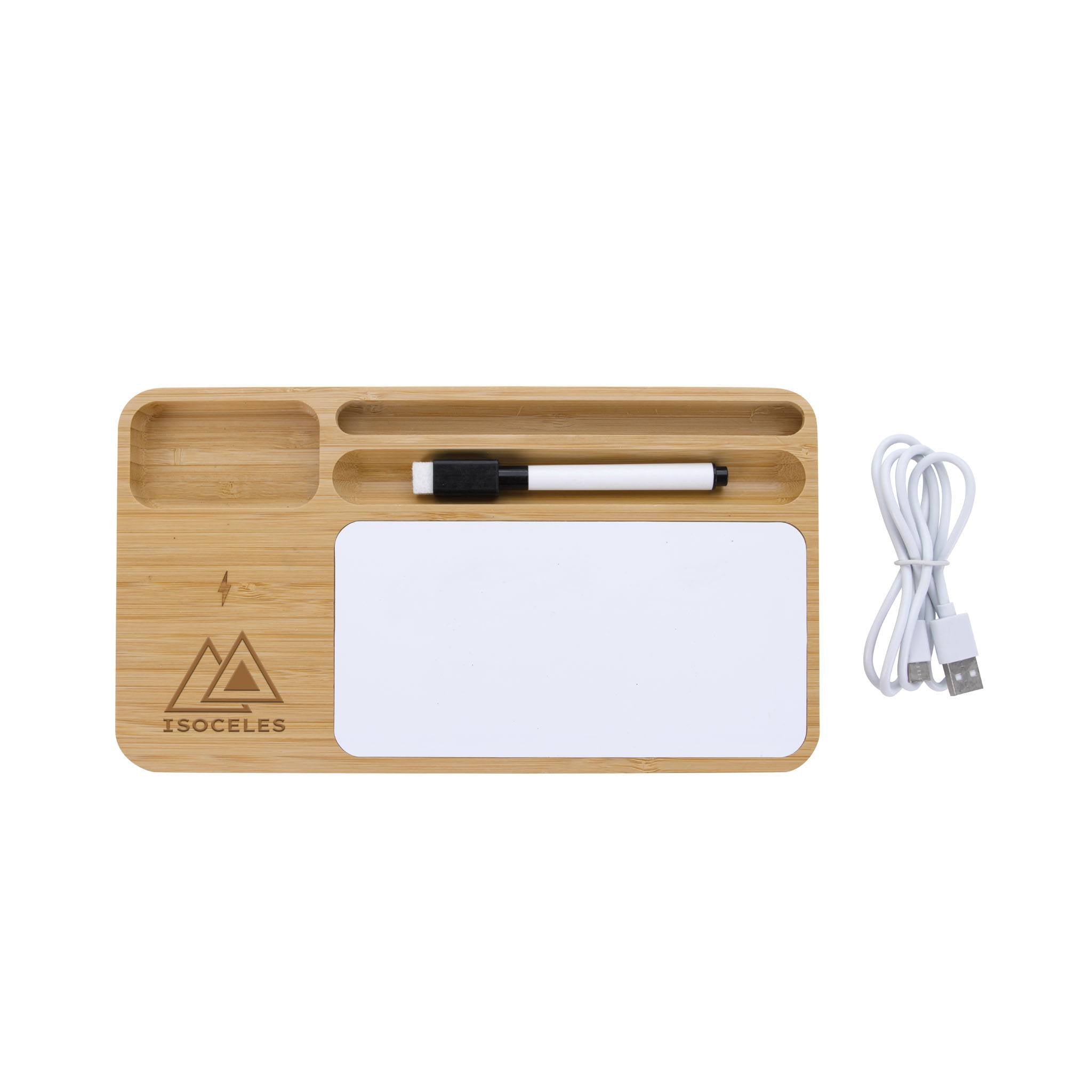 Bamboo 10W Wireless Charging Base With Dry Erase Board (Q697822)