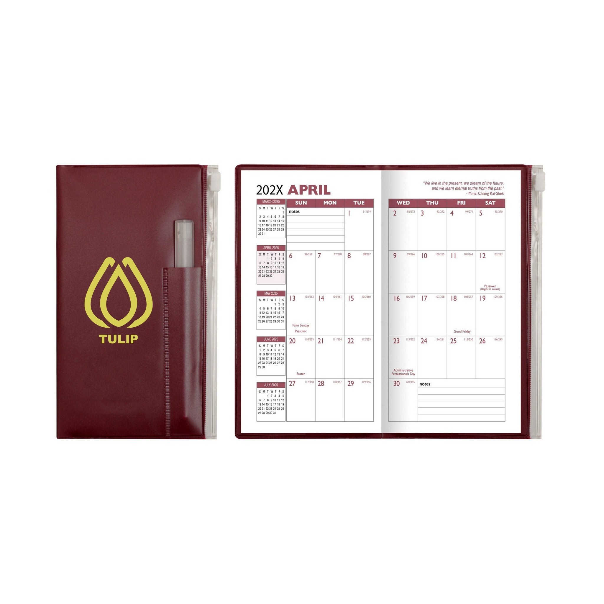 Academic Zip Back Planner - Solid Color  Imprinted with Logo (Q698222)