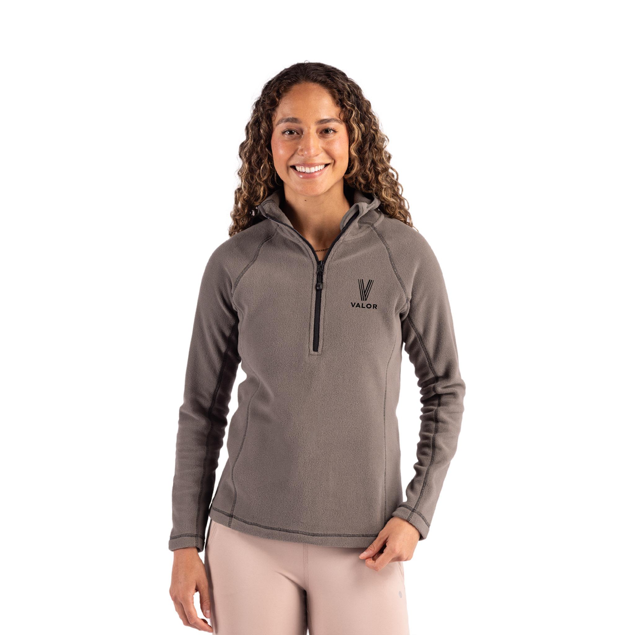 Clique Powder Recycled Fleece Womens Half Zip Hooded Pullover (Q698432)