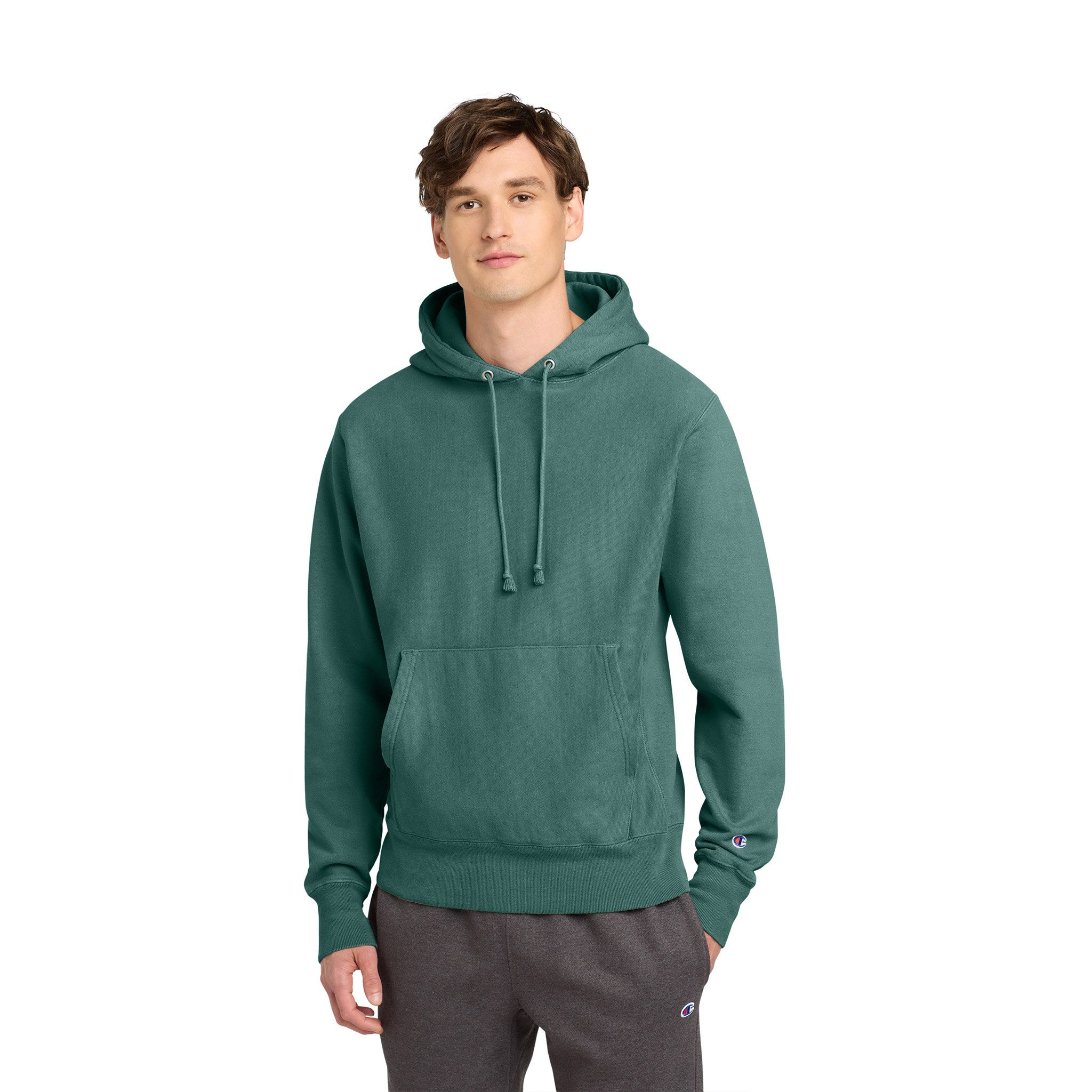 Champion® Reverse Weave® Garment-Dyed Hooded Sweatshirt  Imprinted with Logo (Q703332)