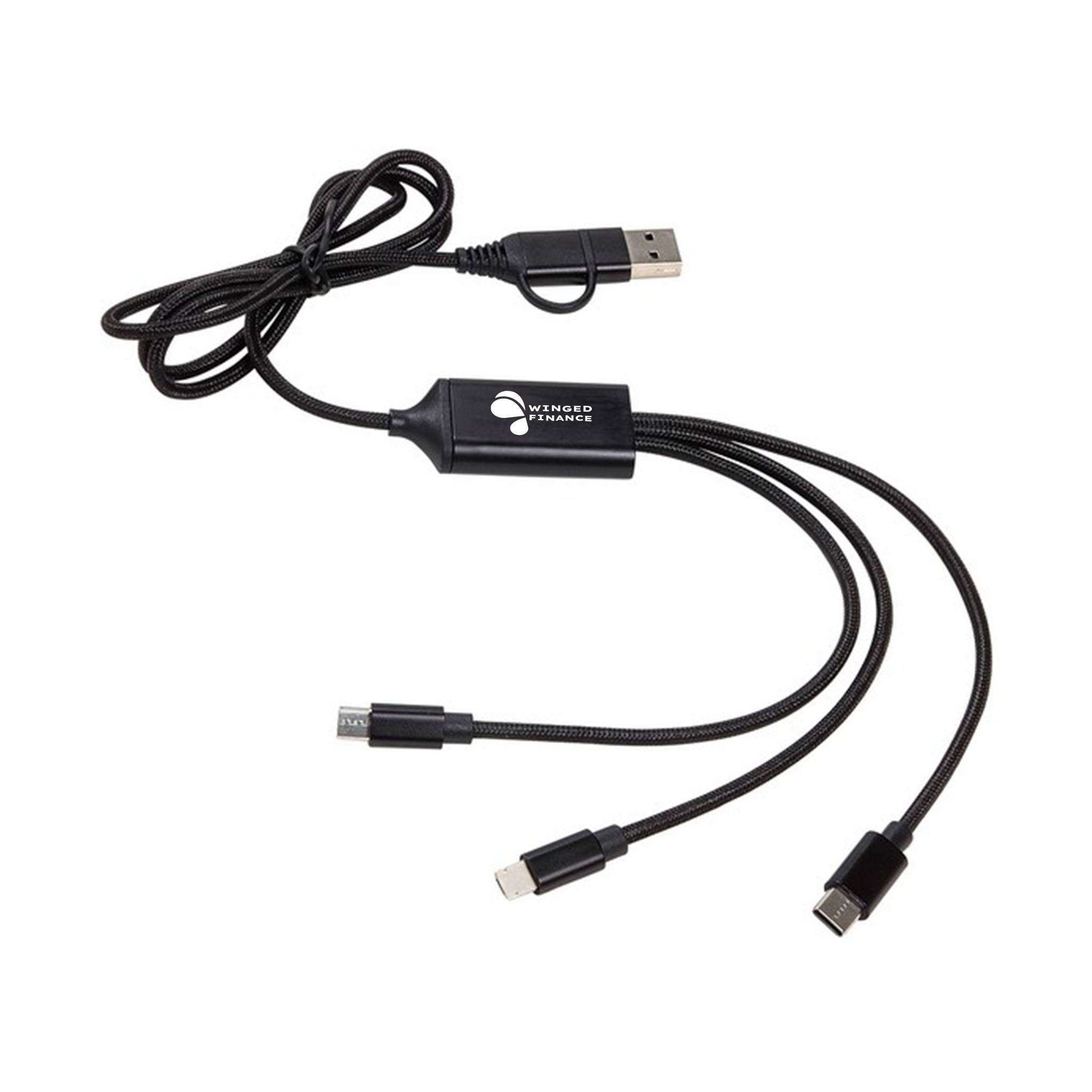 Traverse 3-in-1 Charging Cable  Imprinted with Logo (Q706722)