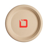 10 Inch Kraft Round Compostable Paper Plate  Imprinted with Logo (Q707332)