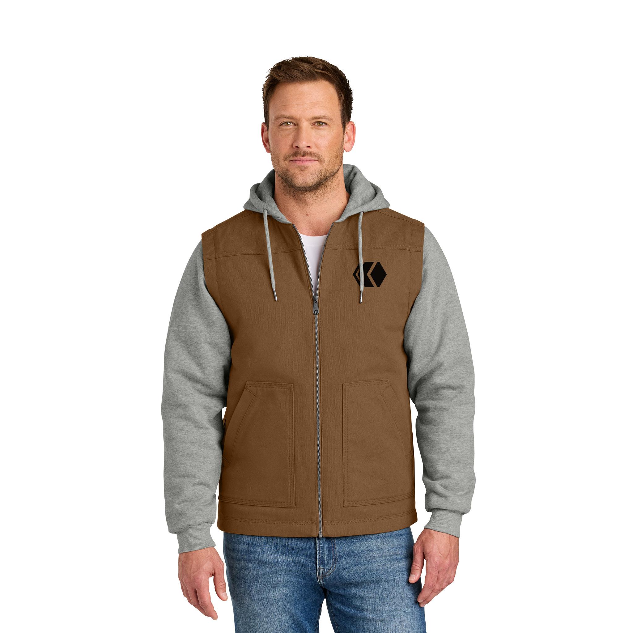 CornerStone® Duck Fleece Full-Zip Hooded Jacket  Imprinted with Logo (Q707432)