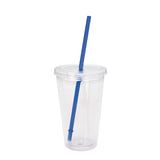 Double Wall Clear Tumblers with Colored Lid (18 oz.) (Q708311)