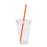 Double Wall Clear Tumblers with Colored Lid (18 oz.) (Q708311)