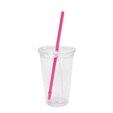 Double Wall Clear Tumblers with Colored Lid (18 oz.) (Q708311)