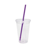 Double Wall Clear Tumblers with Colored Lid (18 oz.) (Q708311)