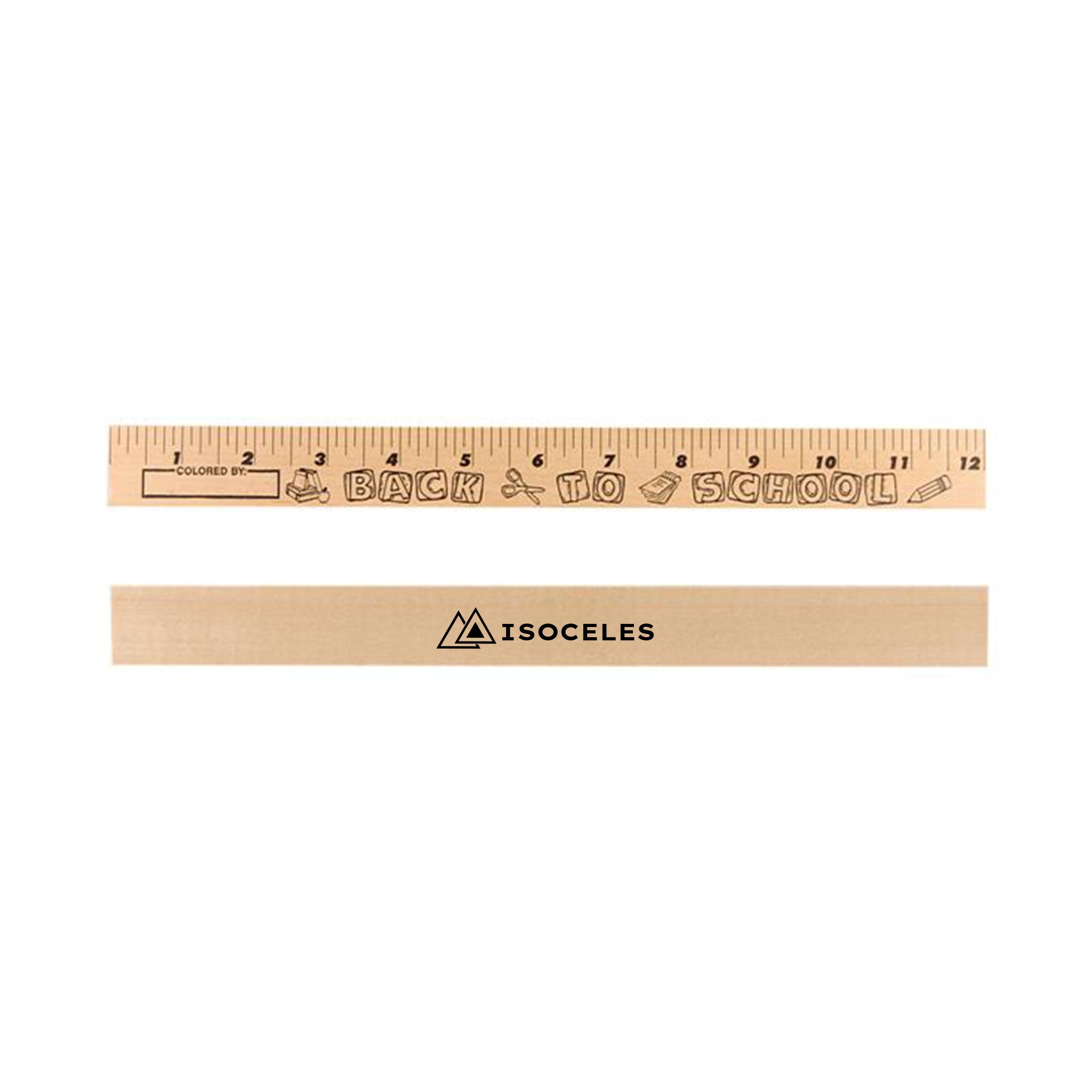 Back-to-School "U" Color Rulers with Natural Wood Finish (Q708411)