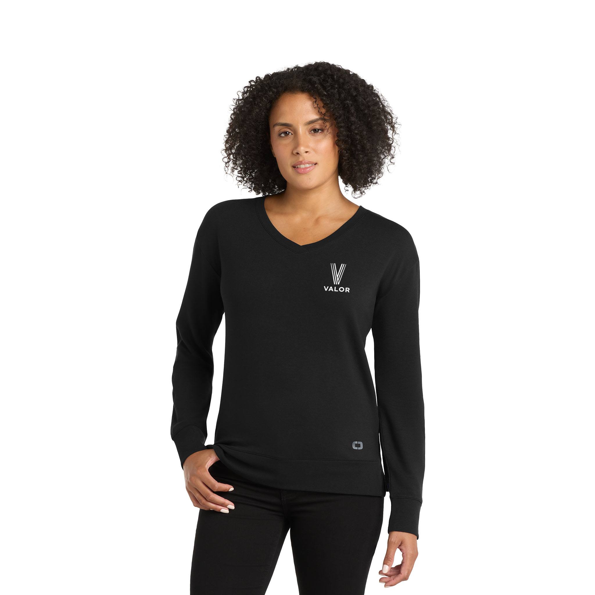 OGIO® Ladies Luuma Flex Long Sleeve V-Neck  Imprinted with Logo (Q708922)