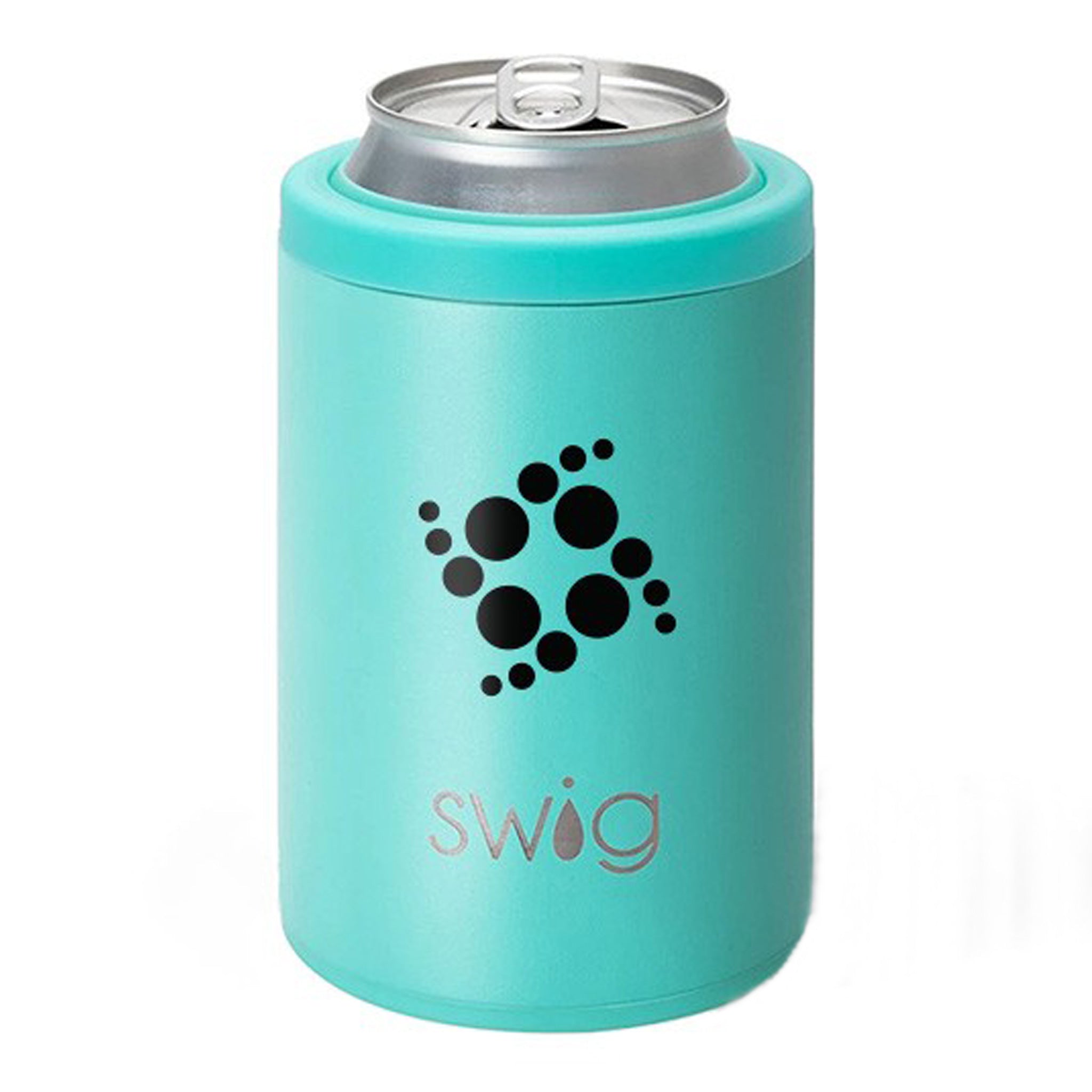 12 Oz. Swig Combo Can And Bottle Cooler - Matte Aqua  Imprinted with Logo (Q710522)