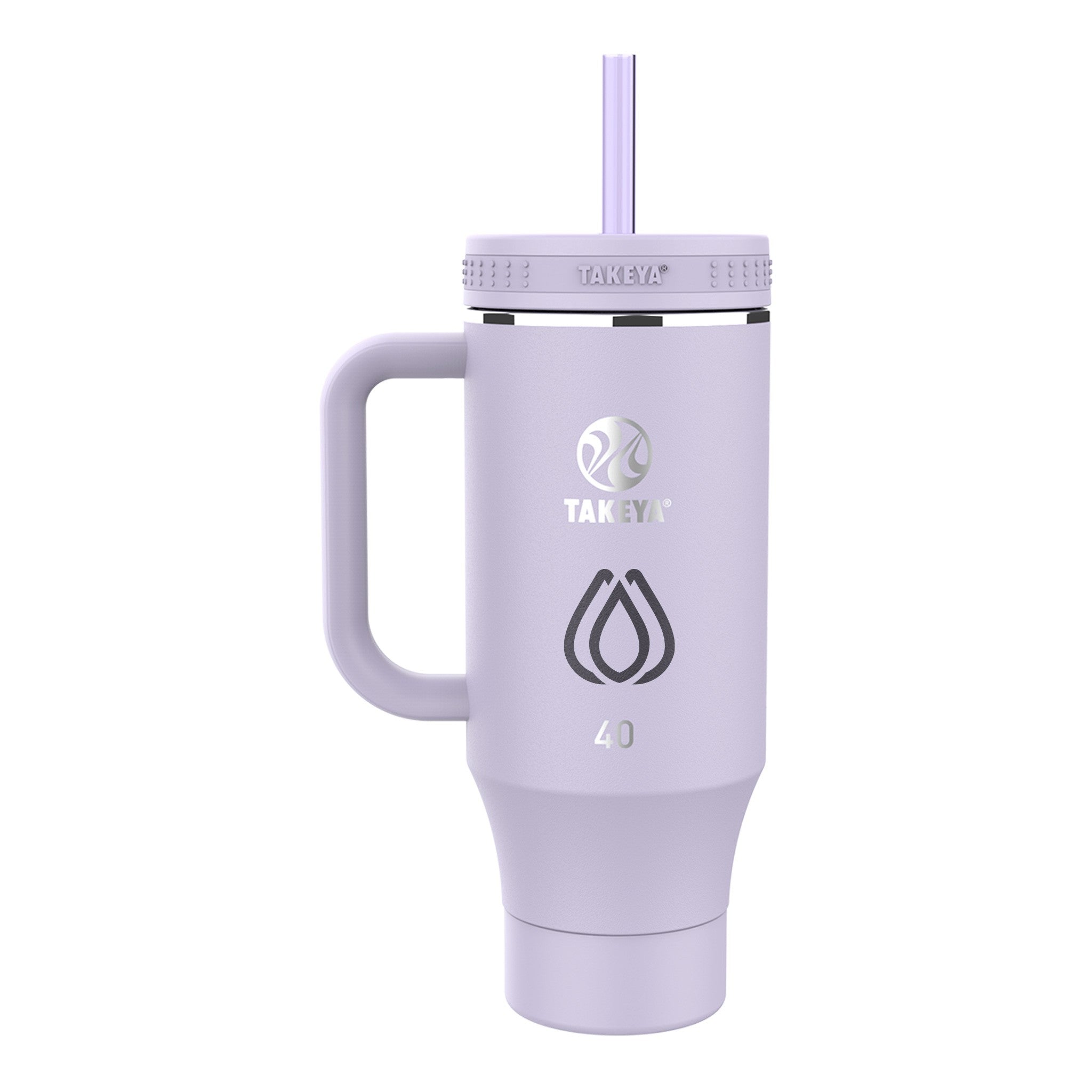 40 Oz. Takeya® Straw Tumbler With Handle - Silkscreen  Imprinted with Logo (Q717022)