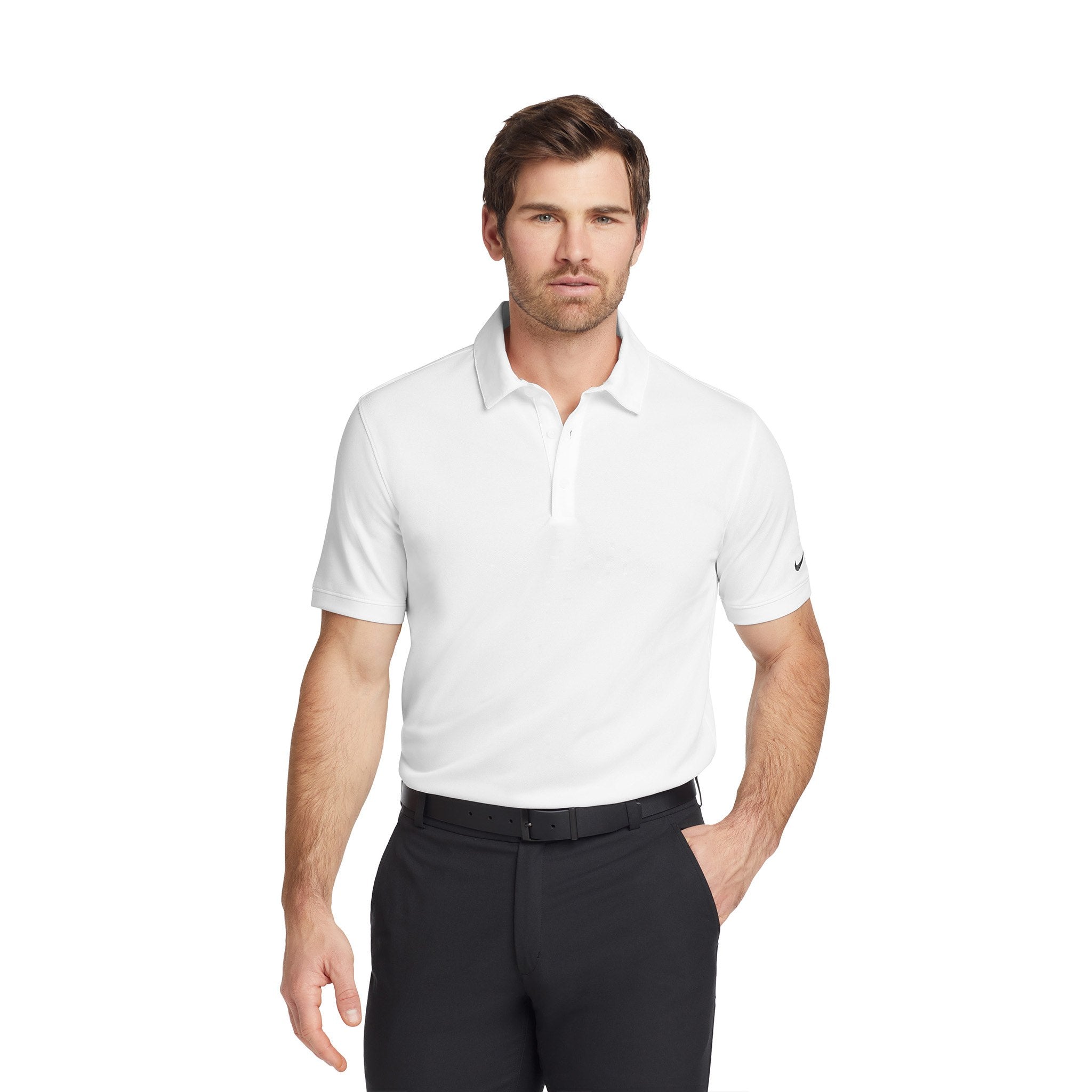 Nike Dri-FIT Solid Icon Pique Modern Fit Polo  Imprinted with Logo (Q721332)