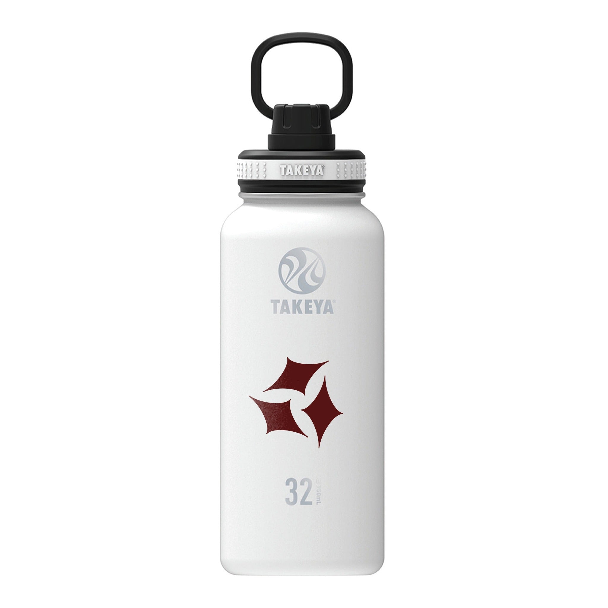 32 Oz. Takeya Water Bottle - White  Imprinted with Logo (Q721622)