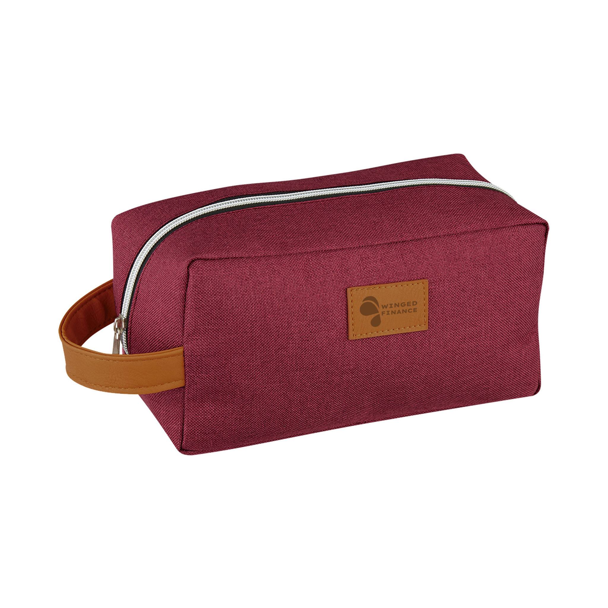 Heathered Toiletry Bag  Imprinted with Logo (Q722611)