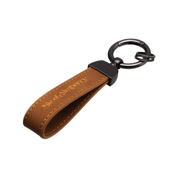 Leather Spring Clip Keytag  Imprinted with Logo (Q724922)