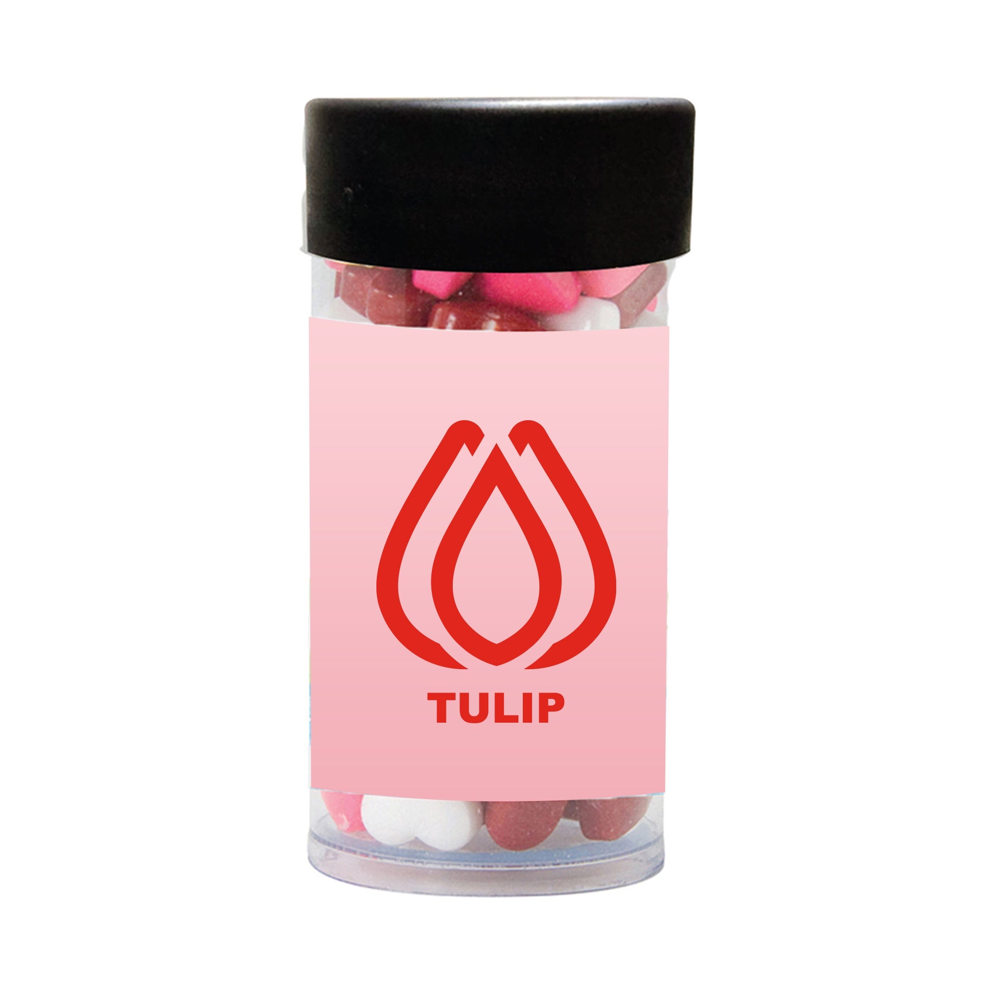 Gourmet Plastic Tube (Small) - Hearts  Imprinted with Logo (Q732222)