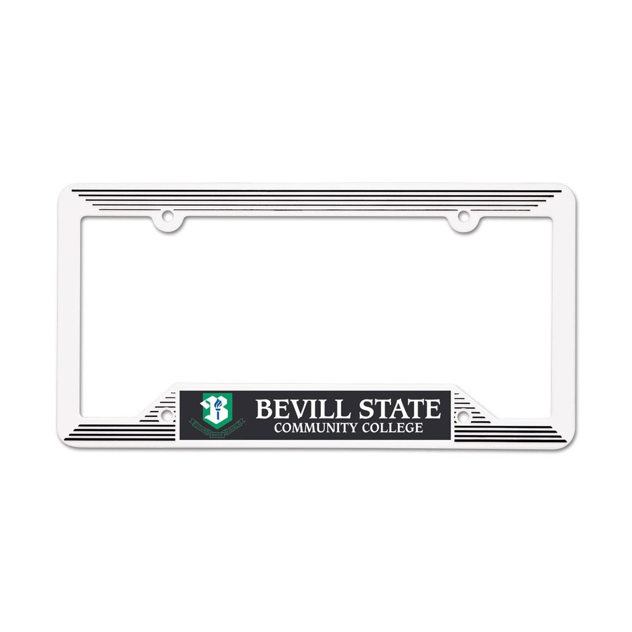 Molded License Plate Frame - White - 6.25 x 12.25 Inch  Imprinted with Logo (Q732432)