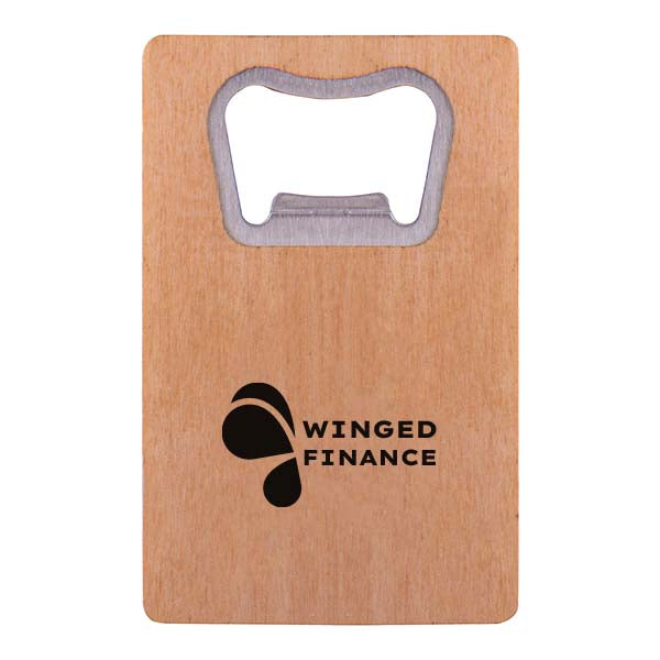 Wood Credit Card Bottle Opener  Imprinted with Logo (Q735922)