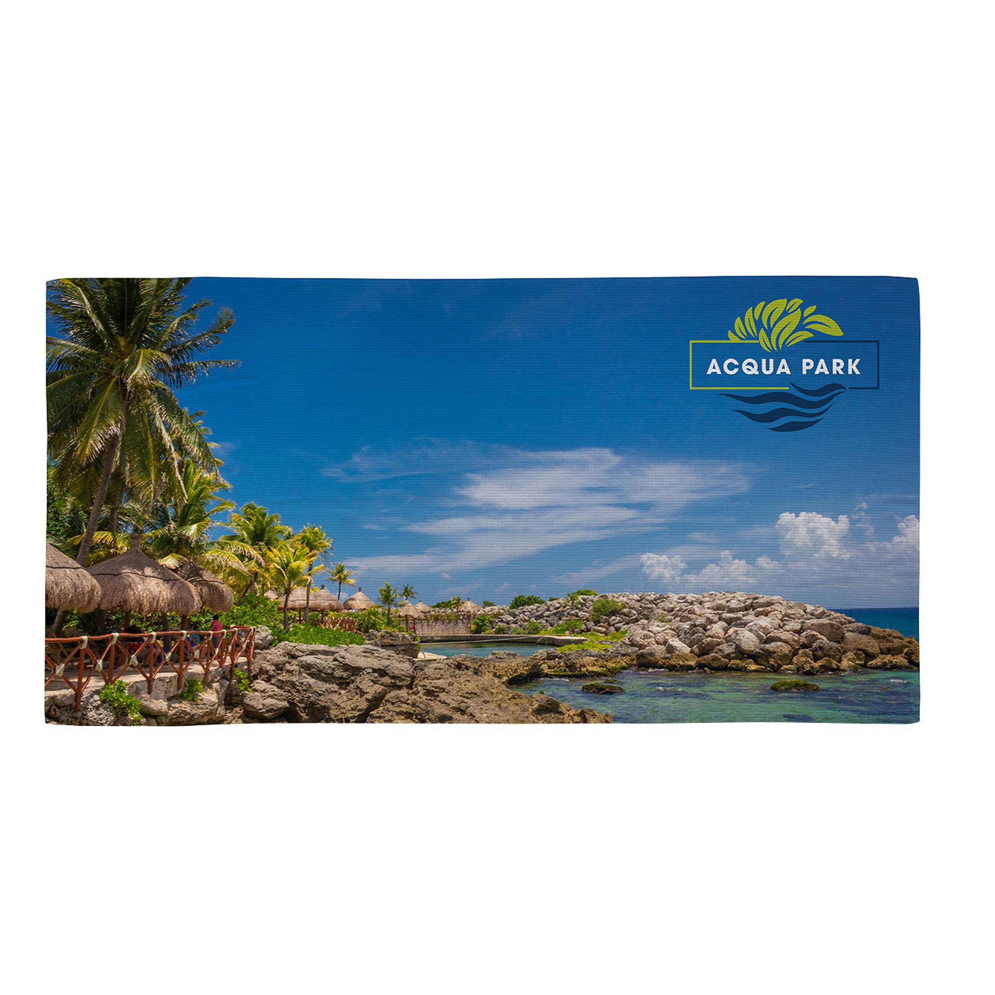 30 x 60 Inch Seaside Waffle Microfiber Beach Towel  Imprinted with Logo (Q739122)