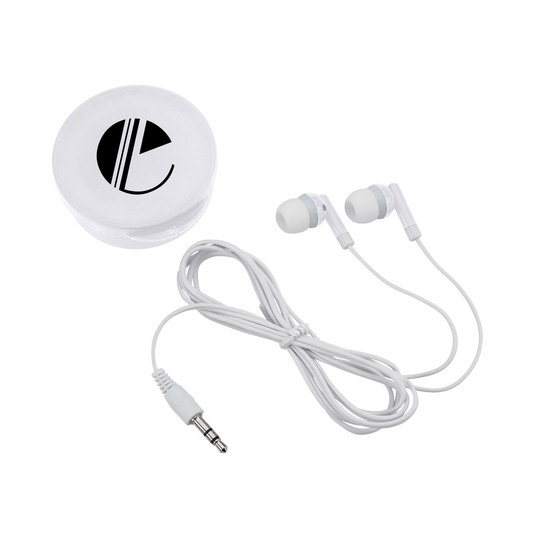 Ear Buds In Round Plastic Case (48