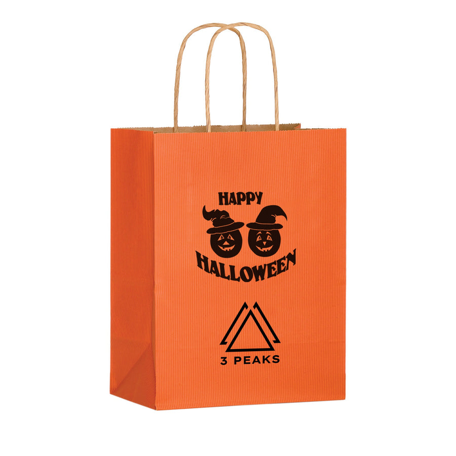 Matte Color Twisted Paper Handle Shopper With Pumpkins (Q740222)