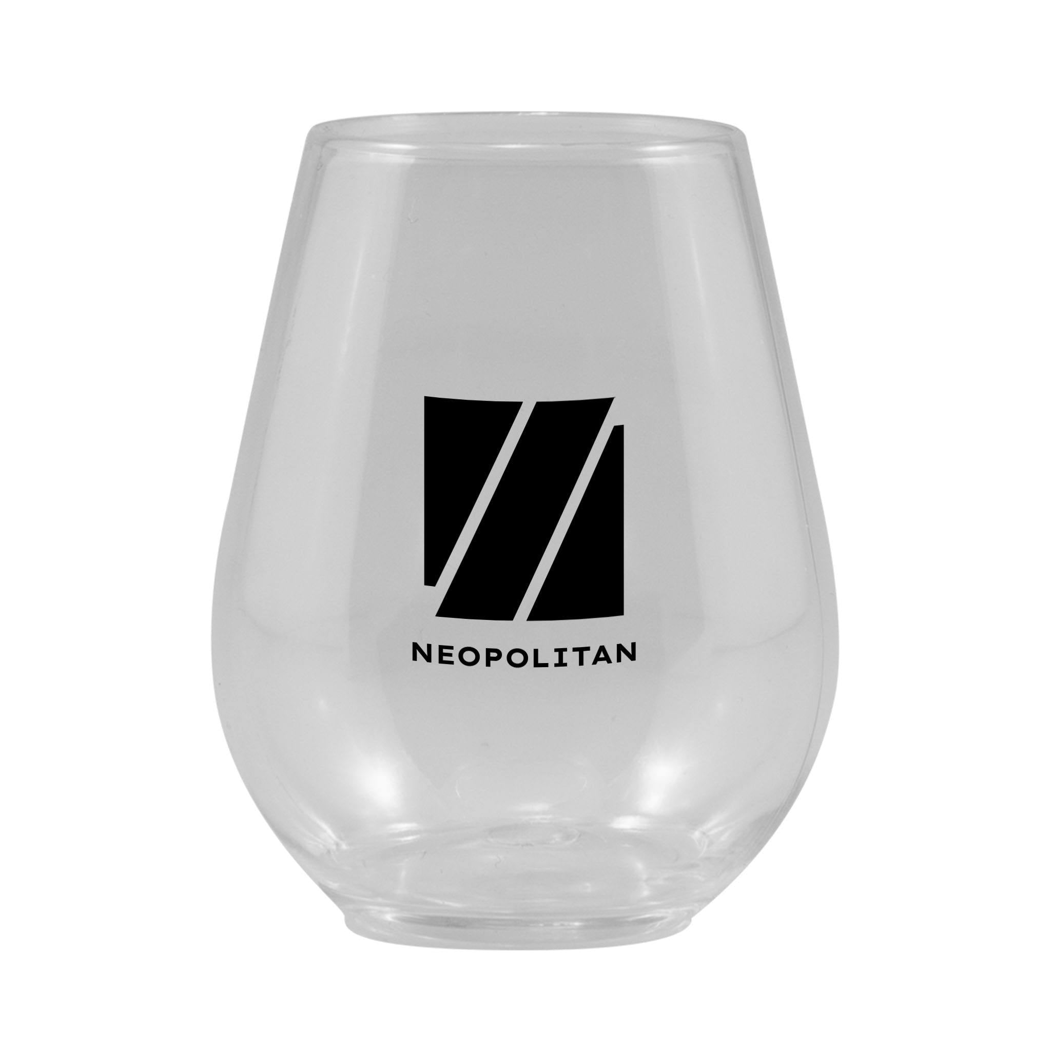 4 Oz. Clear Plastic Stemless Glass  Imprinted with Logo (Q742211)