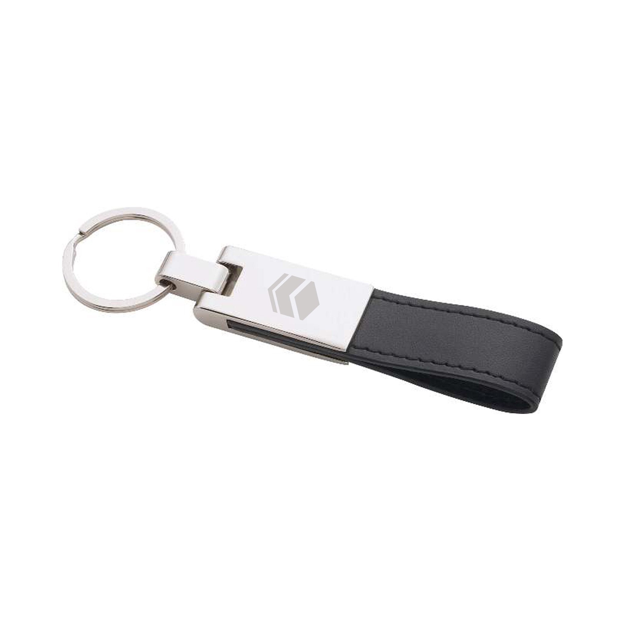 UltraHyde Leather Silver Key Rings  Imprinted with Logo (Q746411)