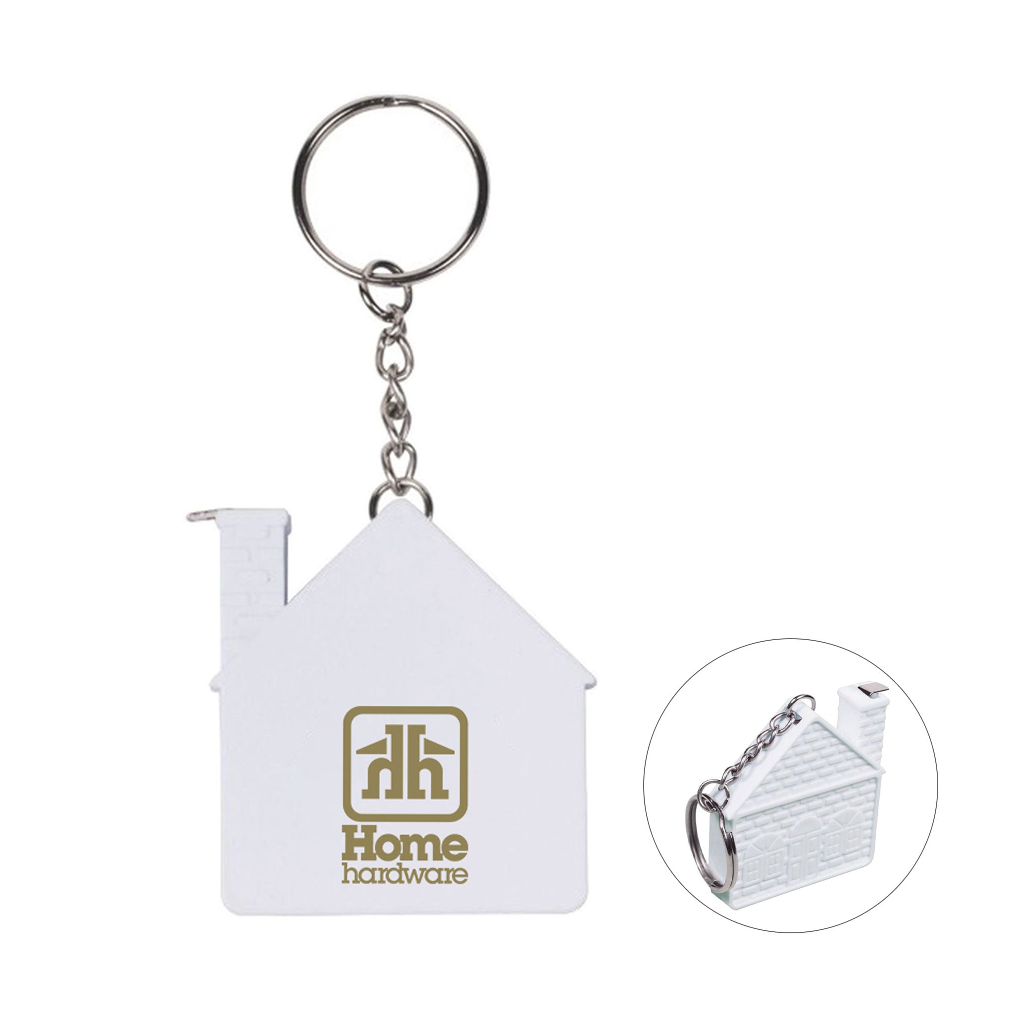3' House Tape Measures Key Chains  Imprinted with Logo (Q747911)