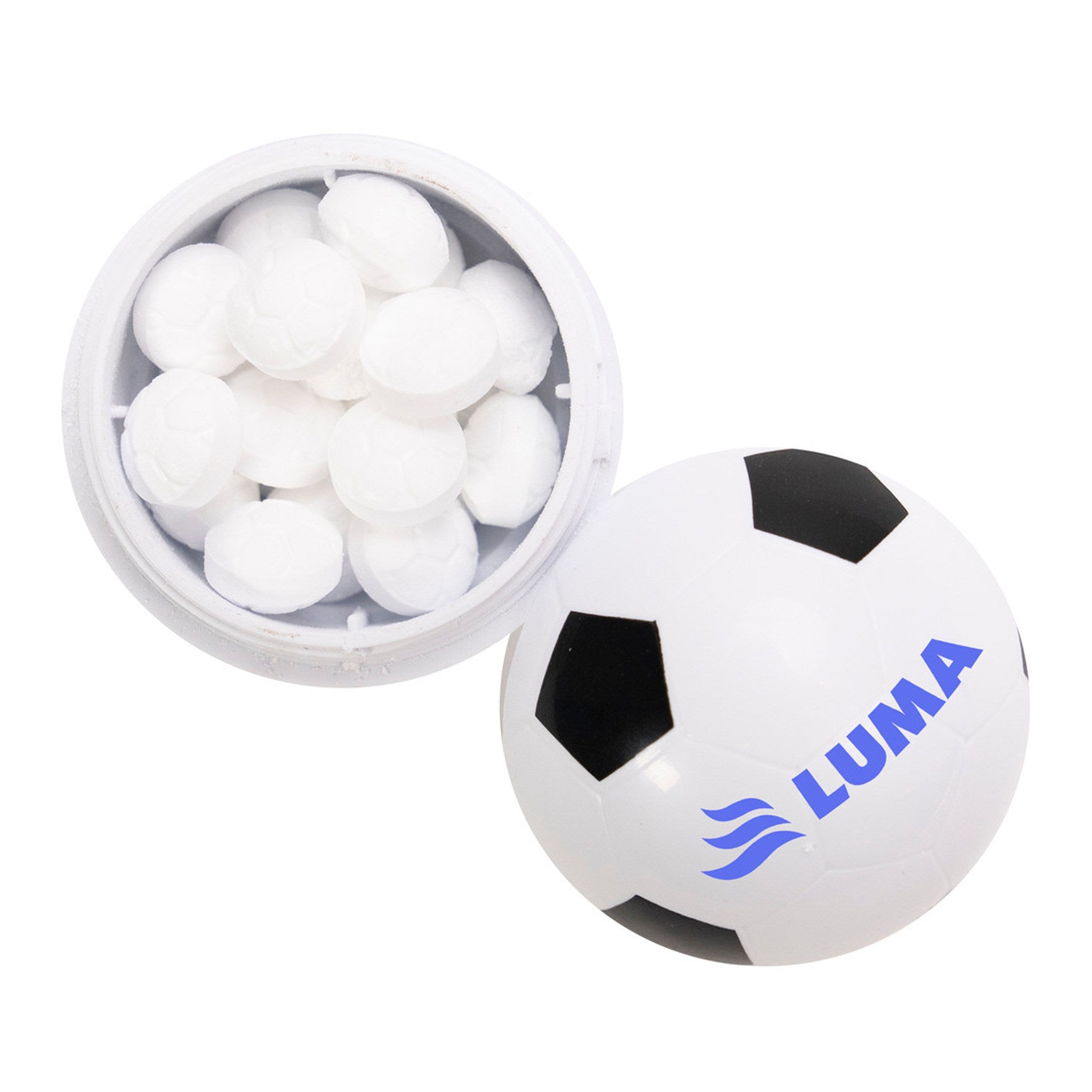 Soccer Ball Mint Container  Imprinted with Logo (Q748822)