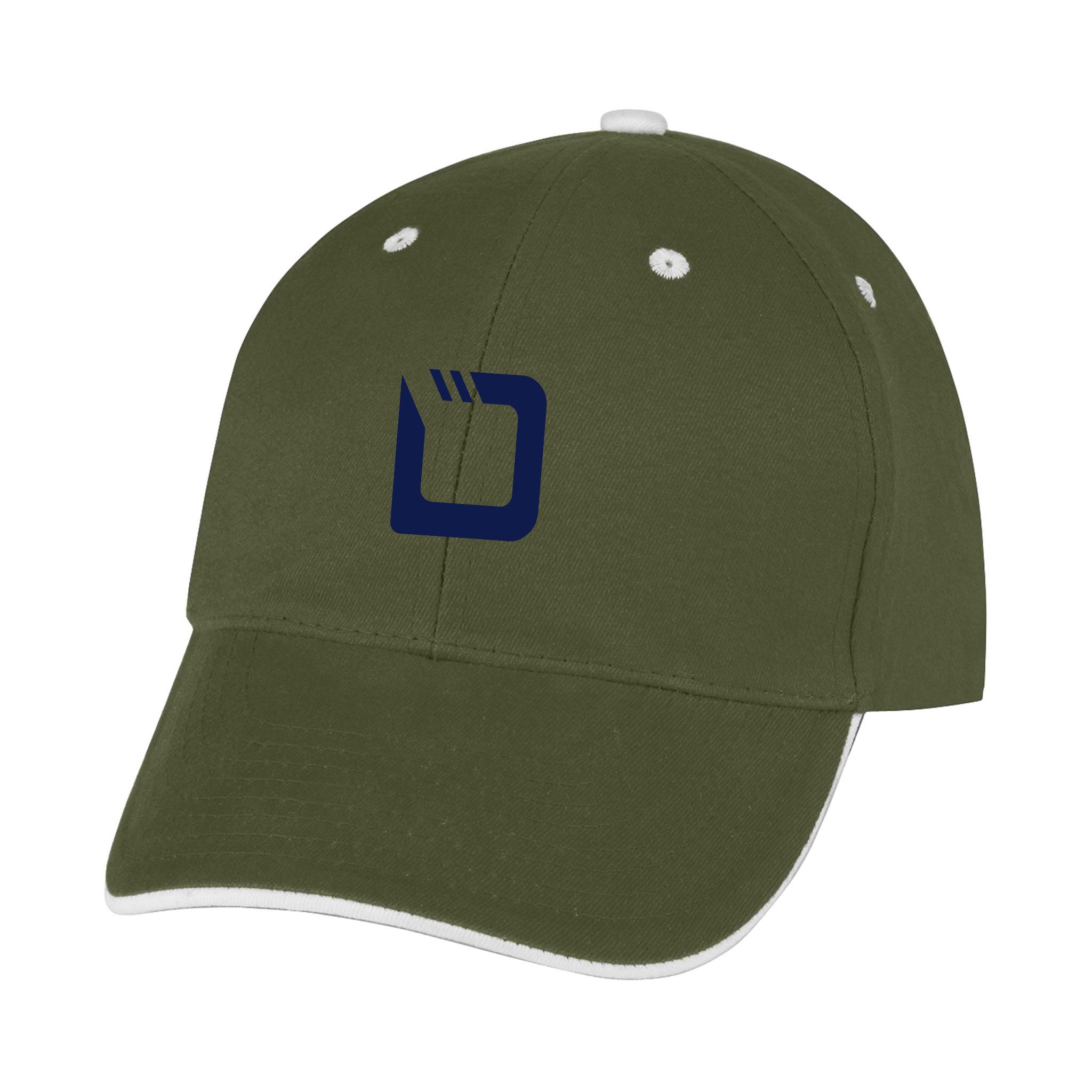6 Panel Hit Elite Cotton Caps  Imprinted with Logo (Q749311)
