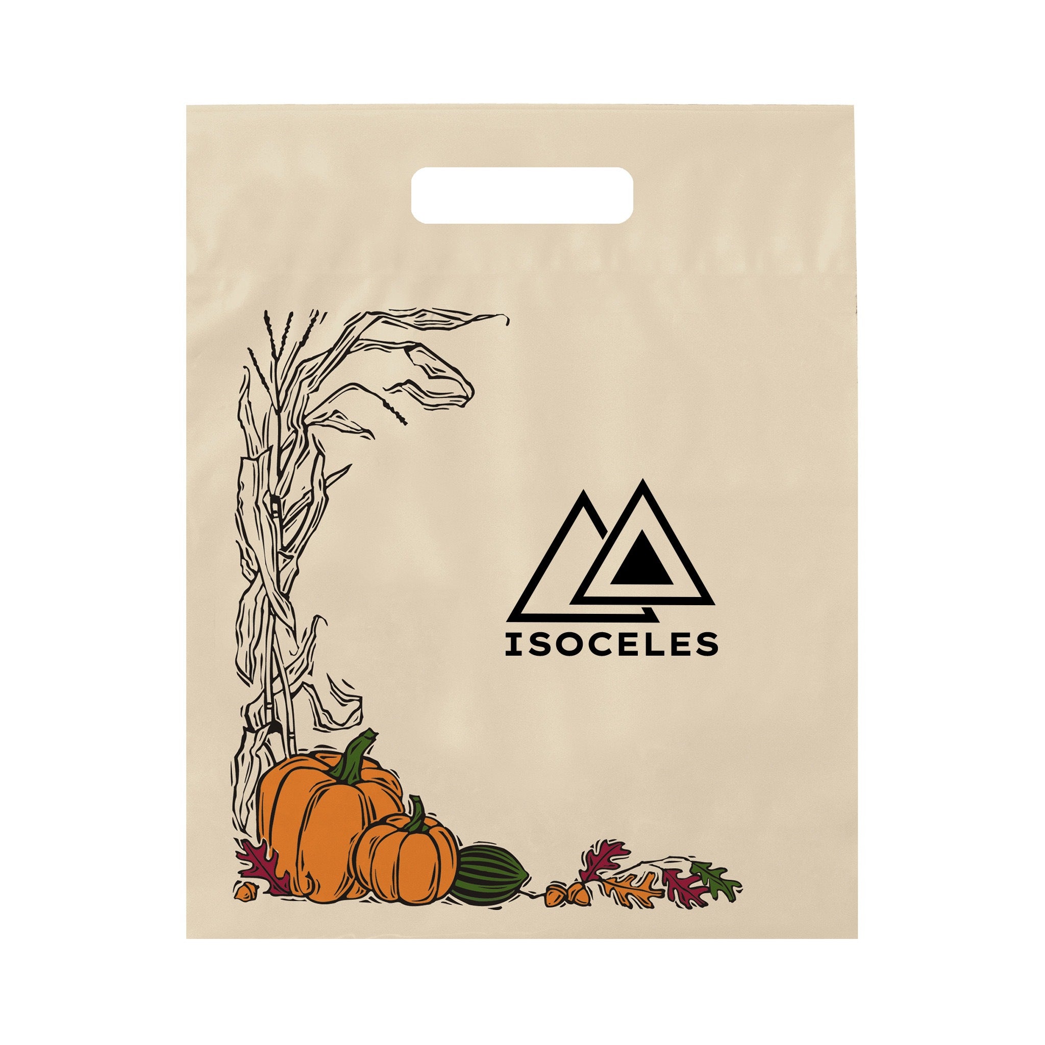 Stock Design Halloween Fold-Over Die Cut Bag - Autumn Harvest (Q750222)