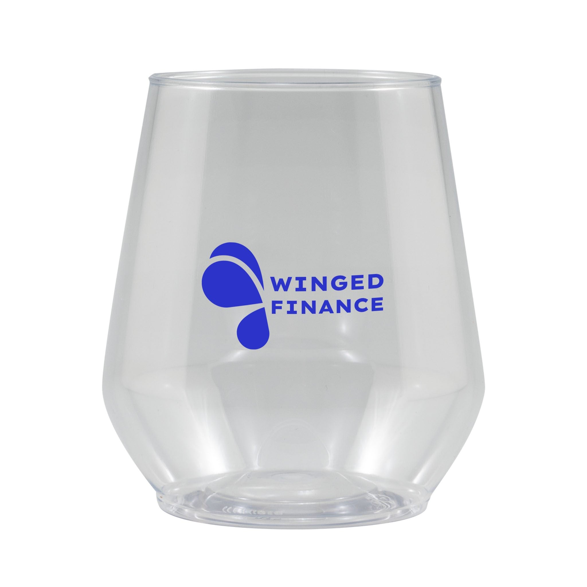 12 Oz. Clear Plastic Stemless Glass  Imprinted with Logo (Q752211)