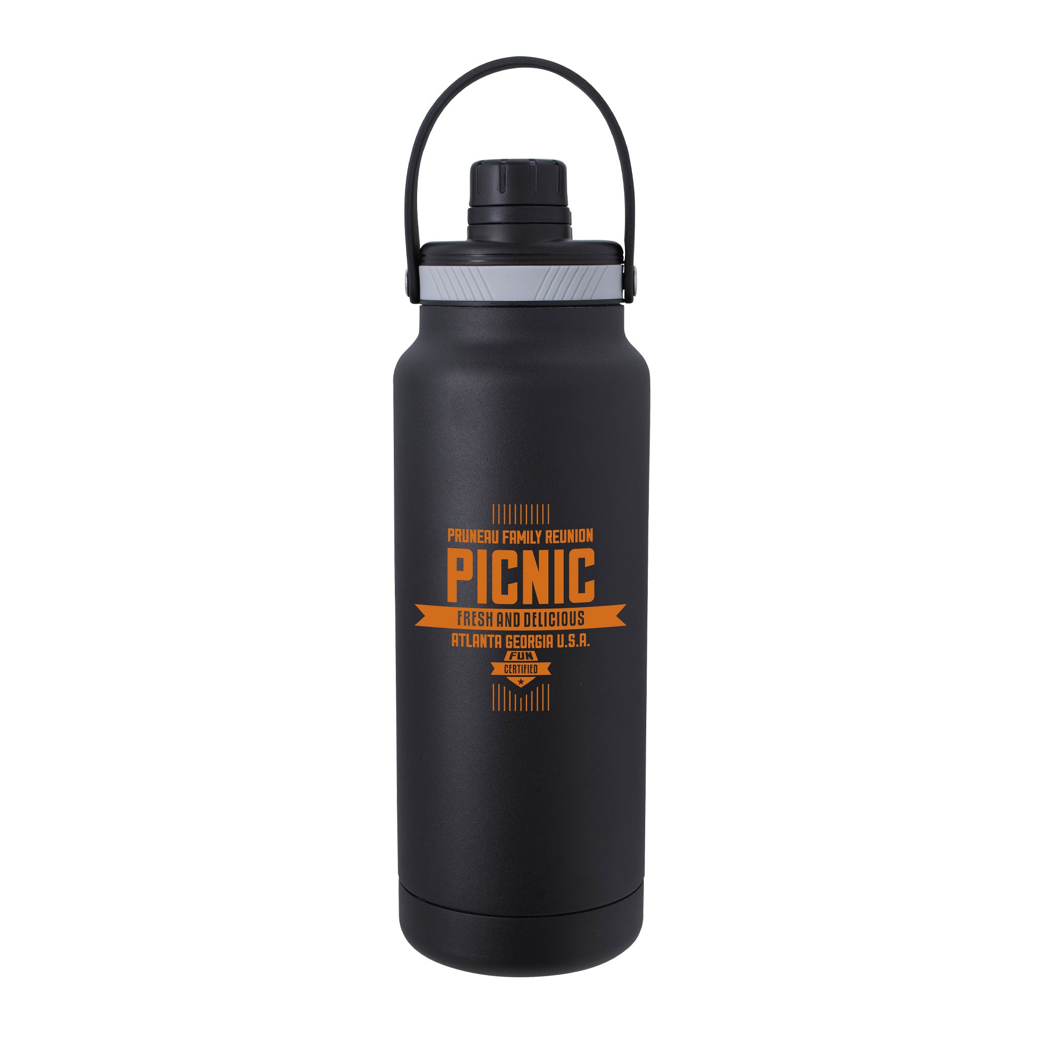Energetic Vacuum Sport Bottle With Hanger - 33 Oz.  Imprinted with Logo (Q752222)