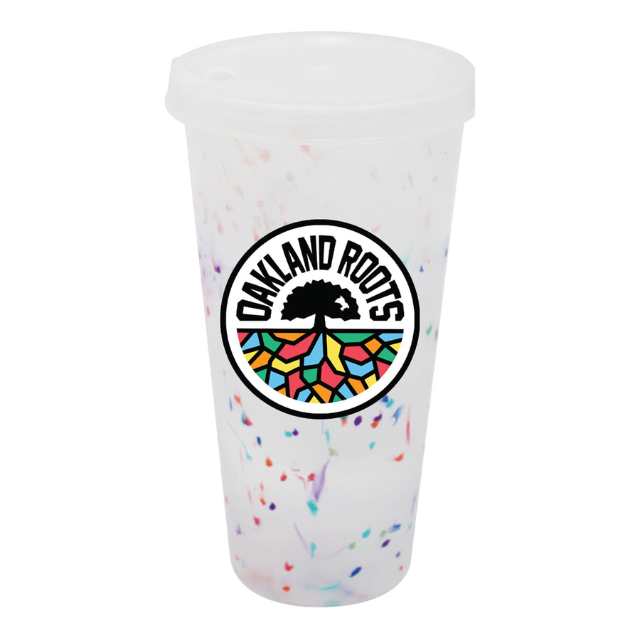 26 Oz. Mood™ Rainbow Confetti Tumbler With Lid - FC (Q757022)