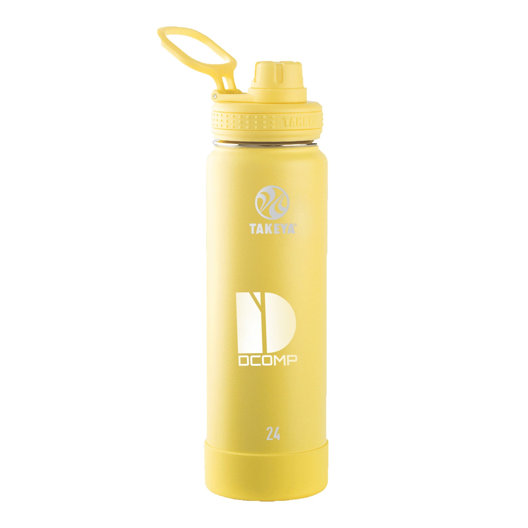 24 Oz. Takeya Actives Spout Lid Bottle - Canary  Imprinted with Logo (Q761622)